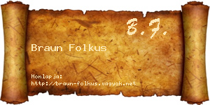 Braun Folkus névjegykártya